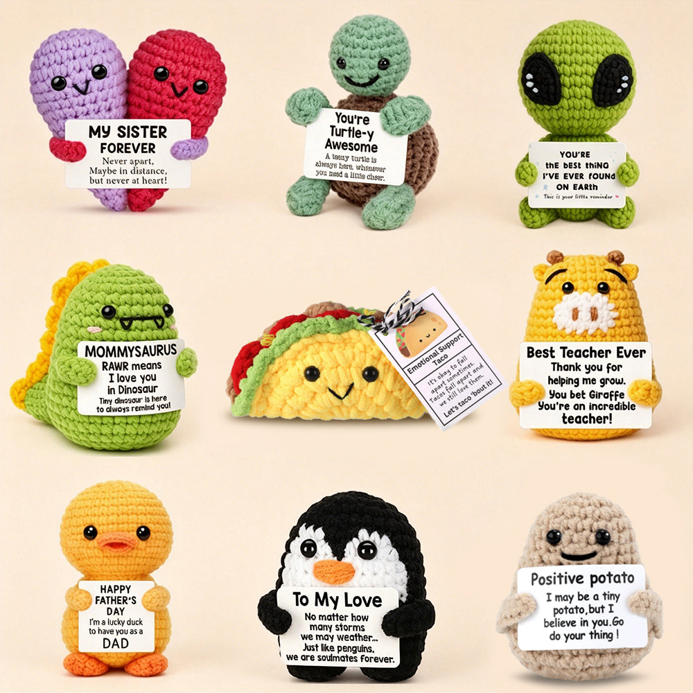Handmade Crochet Pocket Hug Doll with Message Card - Emotional Support Gift