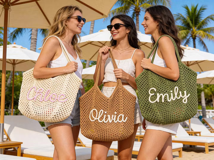 Personalized beach tote bags