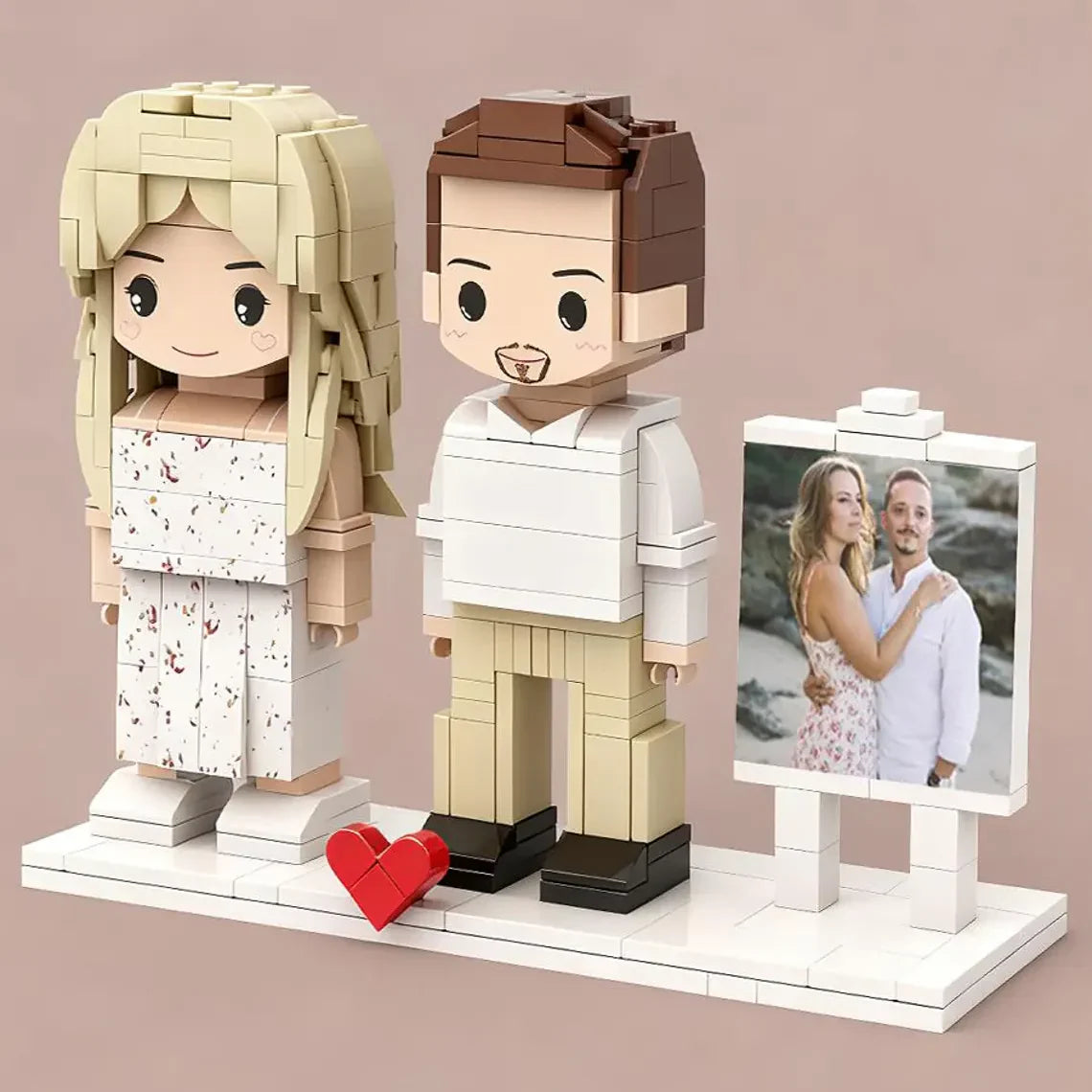 Custom Brick Figures from Your Photo - Easel Style