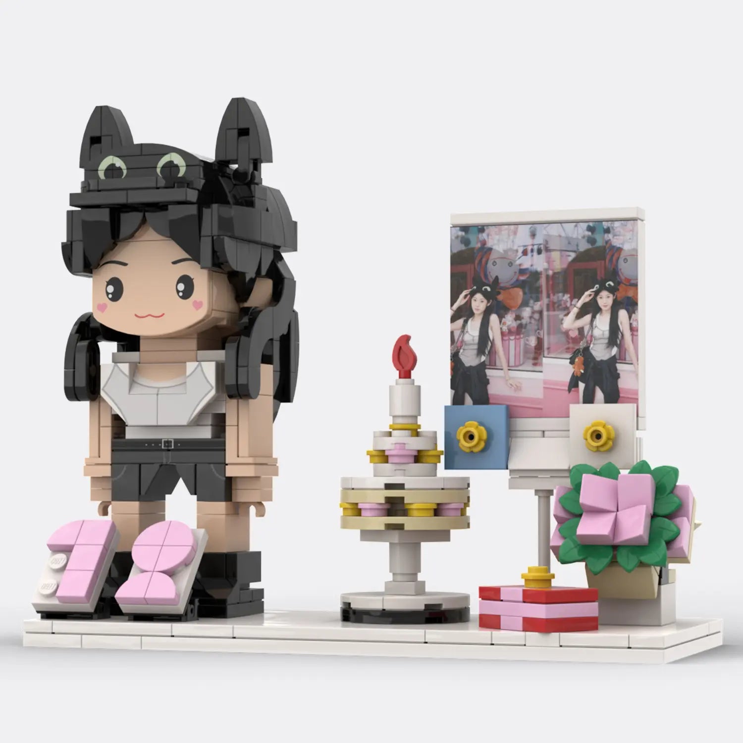 Custom Brick Figure from Your Photo For Birthday - Style D