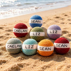 Crochet Hacky Sack Custom Name, Personalized Footbag Toy, Handmade Juggling Ball, Custom Color Crochet Kick Ball, Sports Party Gift