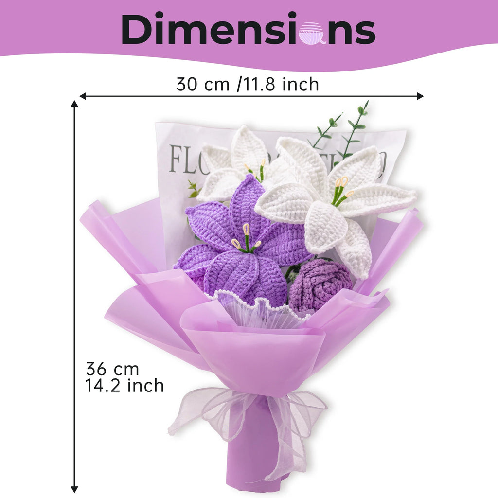 Crochet Lily & Rose Bouquet