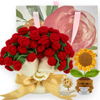 Cashmere Flower Blanket Gift Box Set - Red Rose