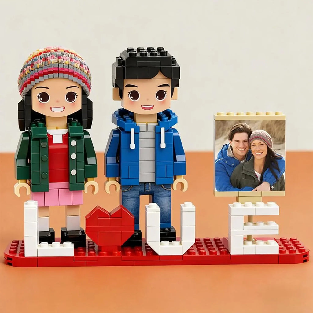 Custom Brick Figures for Couple from Your Photo - LOVE