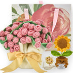 Cashmere Flower Blanket Gift Box Set- Pink Rose