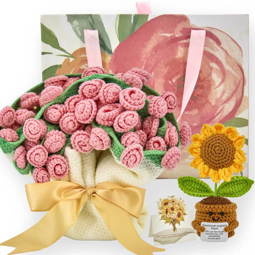Cashmere Flower Blanket Gift Box Set- Pink Rose