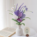 YSHomy Purple Series Crochet Flower Bundle Set (No Vase)