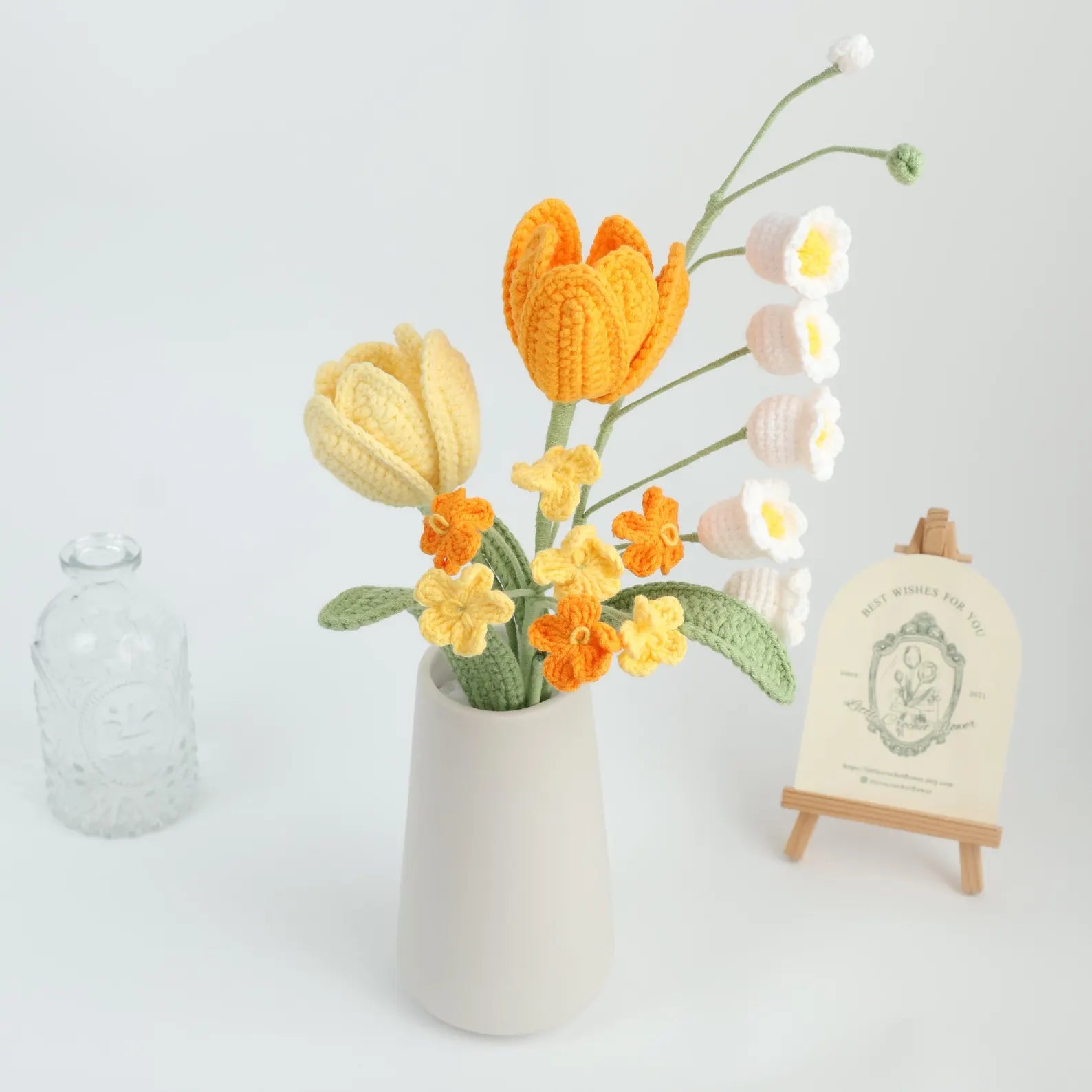 Yellow Series Crochet Flower Bundle Set (No Vase)