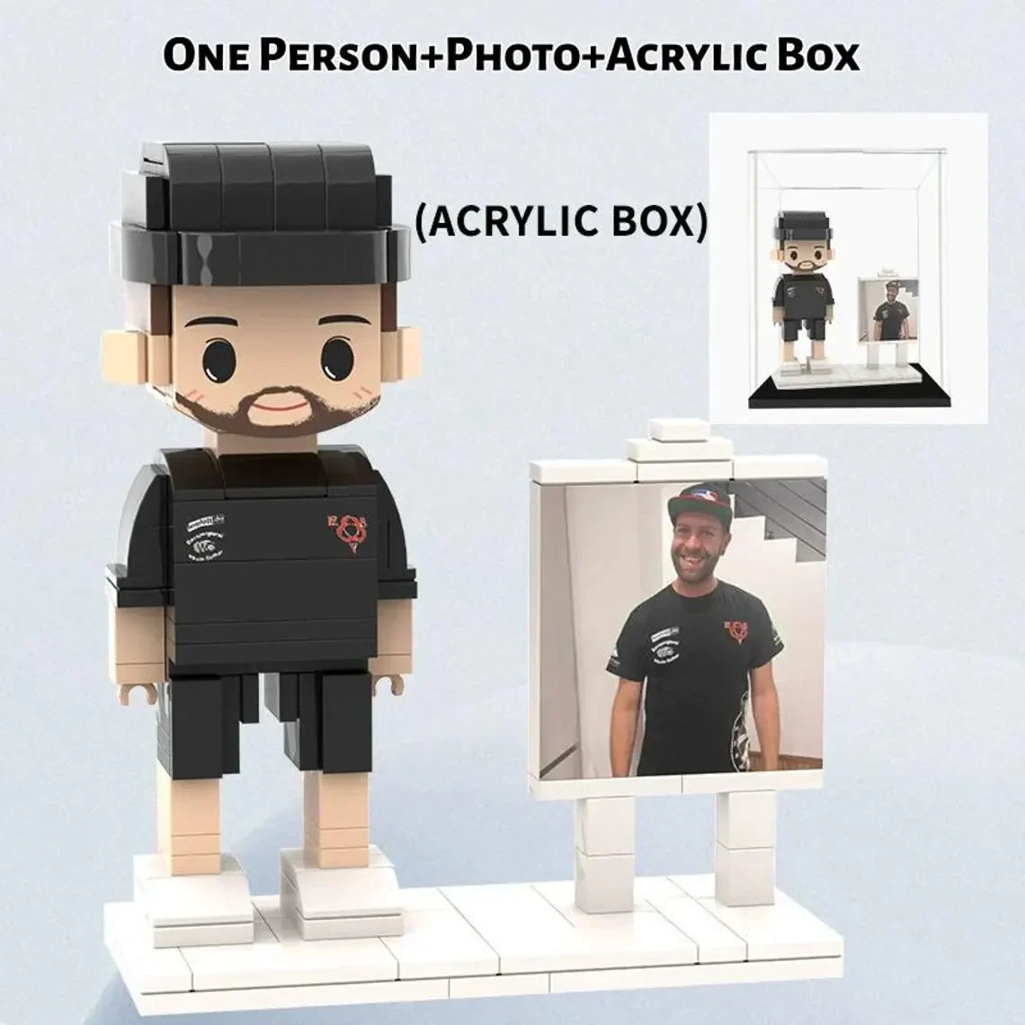 Custom Brick Figures from Your Photo - Easel Style