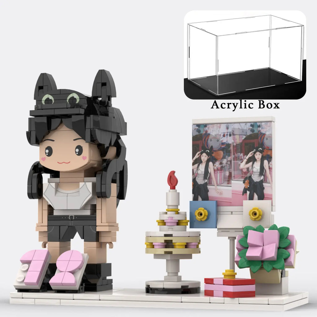 Custom Brick Figure from Your Photo For Birthday - Style D