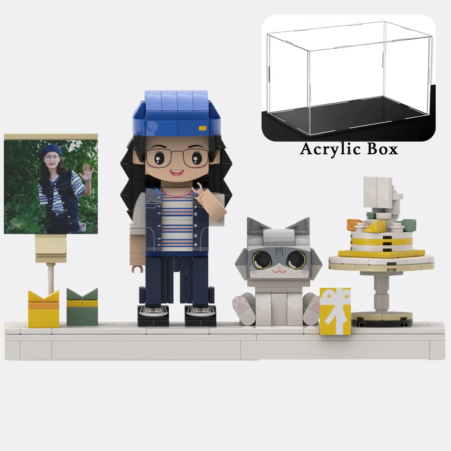 Custom Brick Figure from Your Photo For Birthday - Style C
