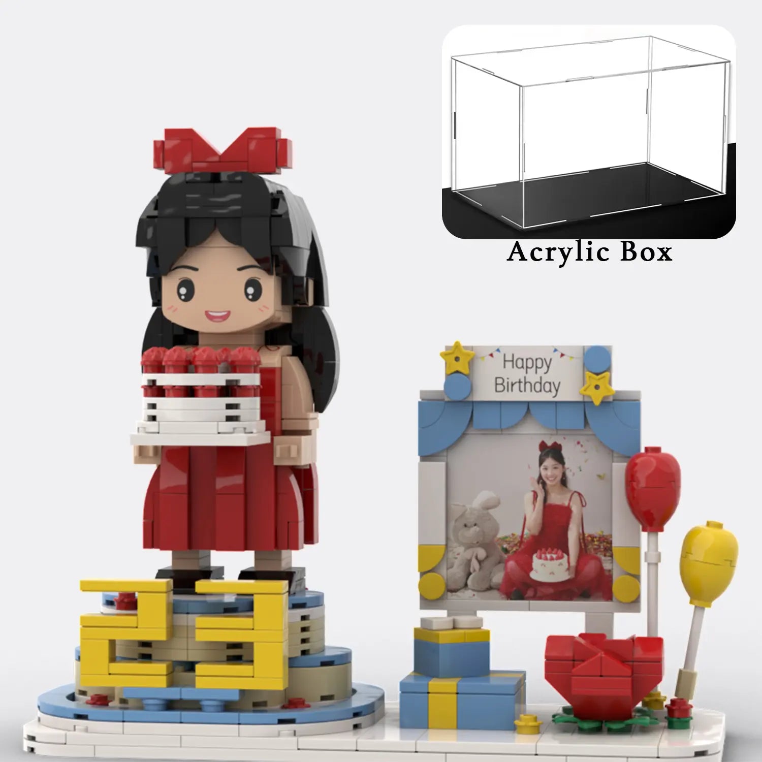 Custom Brick Figure from Your Photo For Birthday - Style B