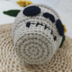 Skull Sunflower Pot with Spider
