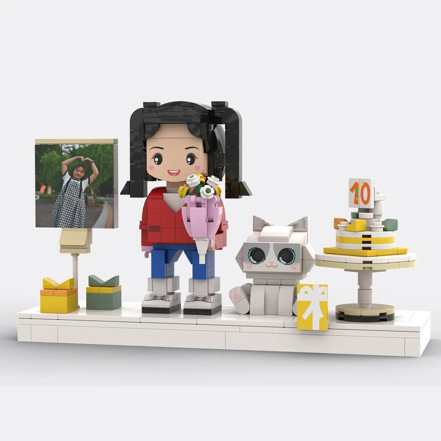 Custom Brick Figure from Your Photo For Birthday - Style C