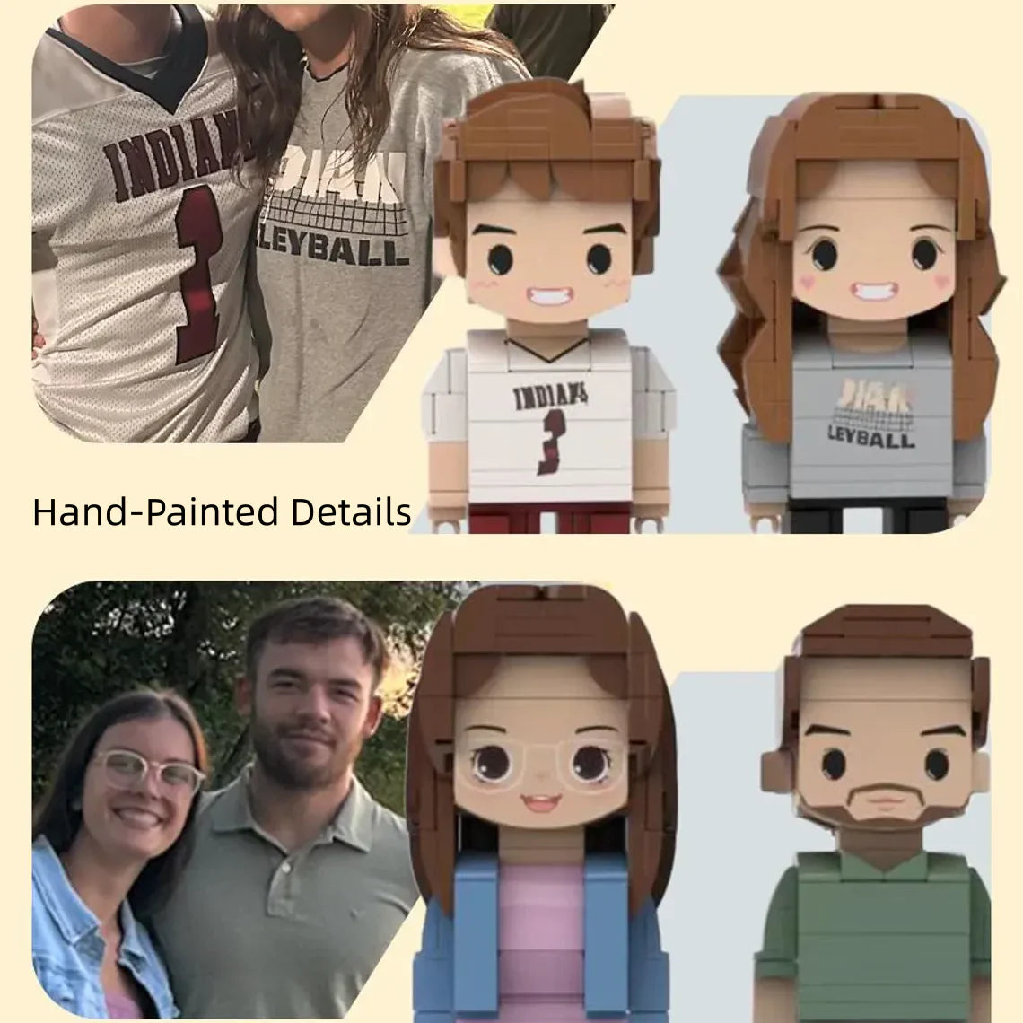 Custom Single-Person Brick Figure from Your Photo - Flower Style