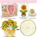 Cashmere Flower Blanket Gift Box Set - Sunflower