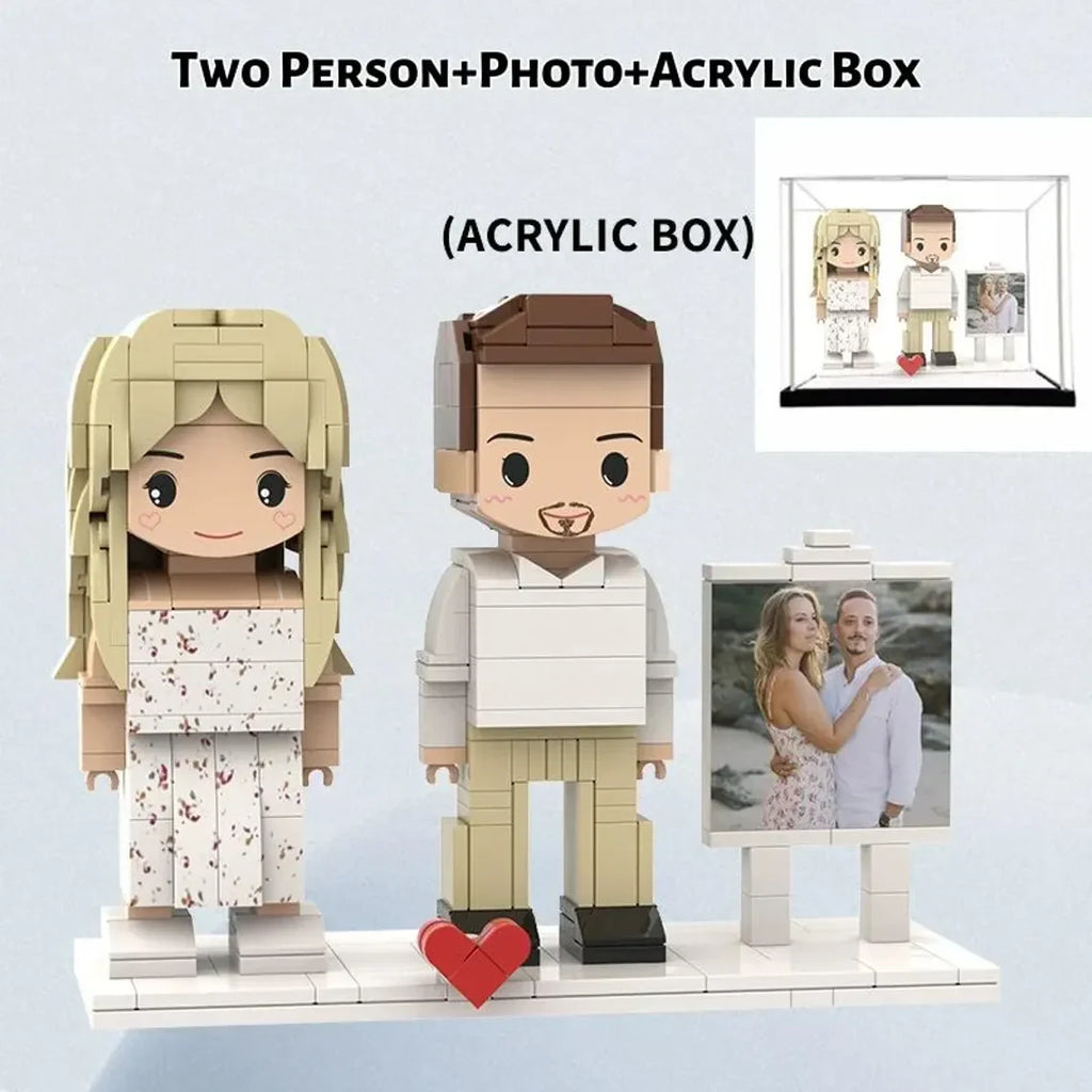 Custom Brick Figures from Your Photo - Easel Style