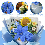 Crochet Lily Sunflower Rose Bouquet-Blue