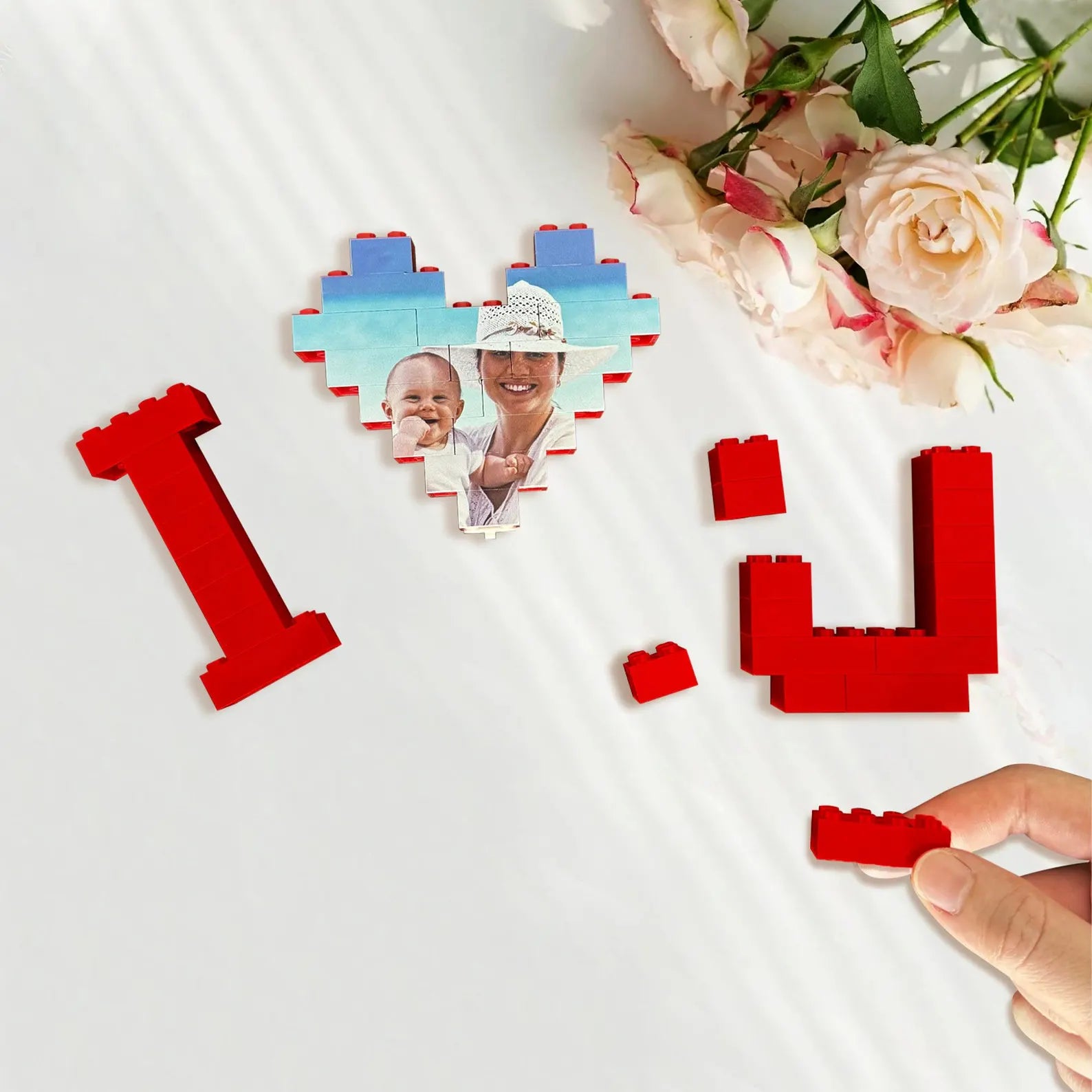 Custom Building Bricks with Your Photo - I LOVE U