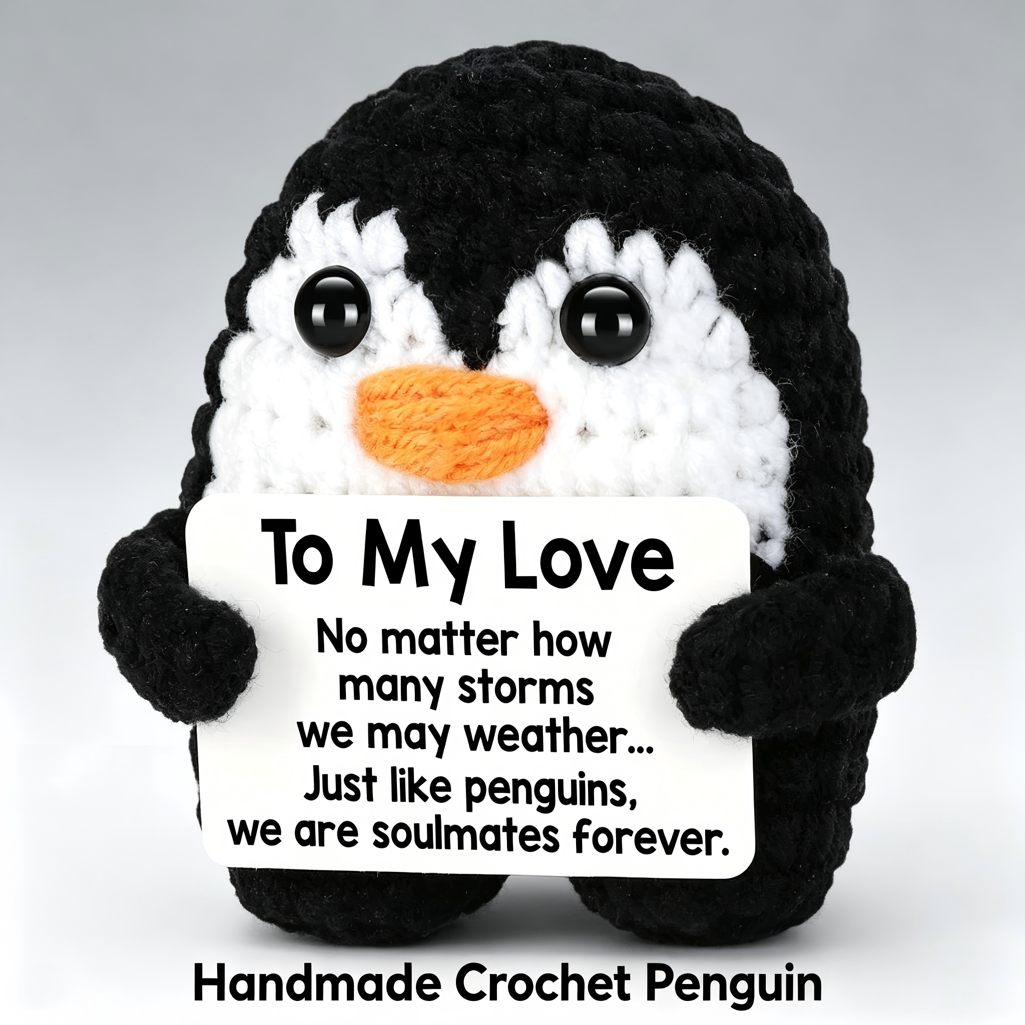 Handmade Crochet Pocket Hug Doll with Message Card - Emotional Support Gift