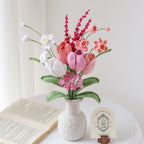 Pink Series Crochet Flower Bundle Set (No Vase)
