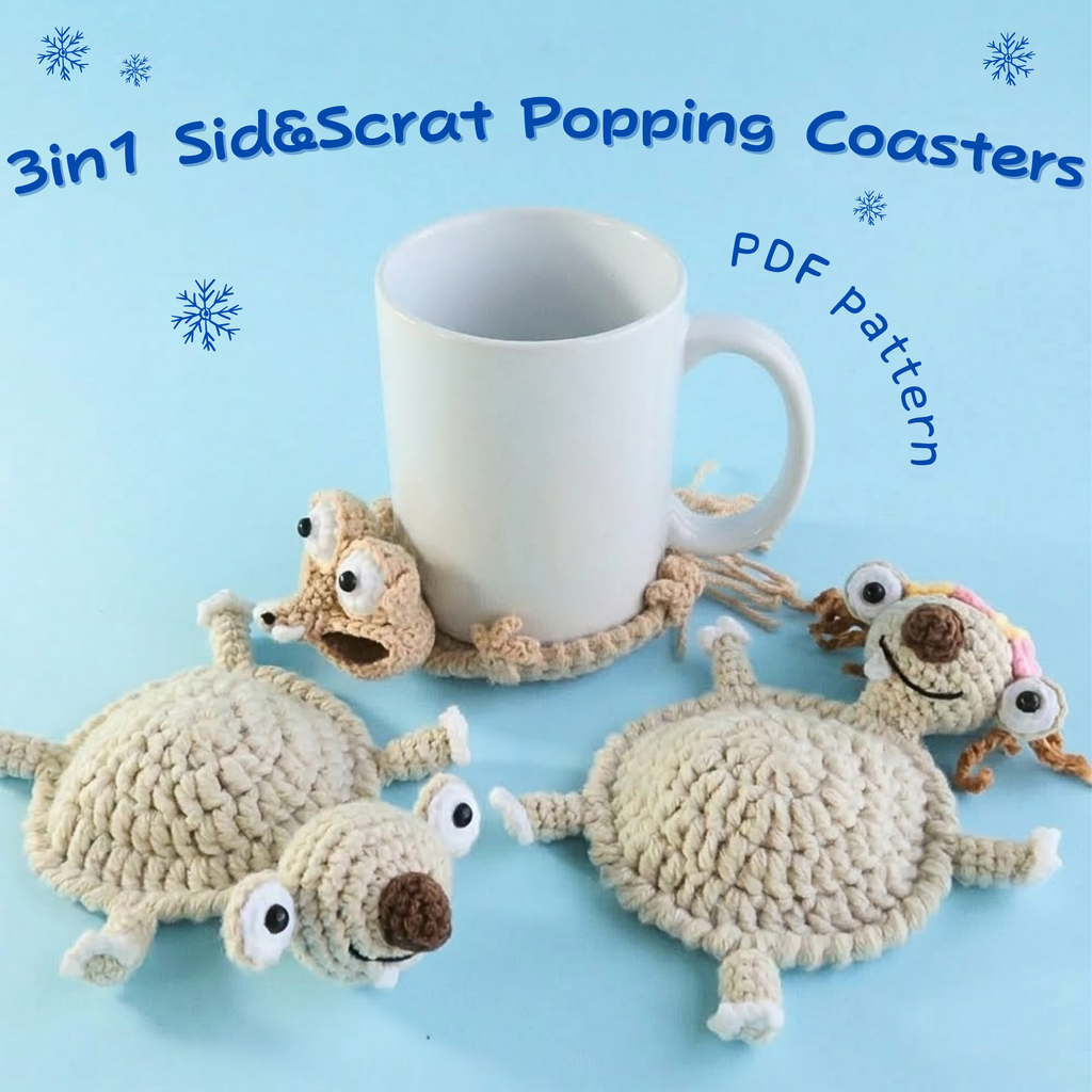 25+ Farm Animal Popping & Flower Coasters Crochet Bundle Pattern