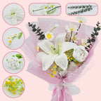 Crochet Big Lily Flower Bouquet-Pink