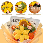 Crochet Lily Sunflower Rose Bouquet-Yellow
