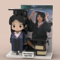 Custom Brick Figures from Your Photo - Graduation with Background Plate