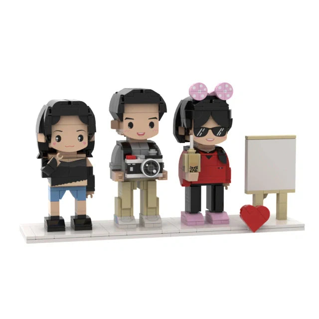 Custom Brick Figures from Your Photo - Easel Style