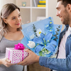 Crochet Big Lily Flower Bouquet-Blue