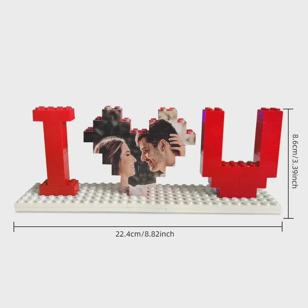 Custom Building Bricks with Your Photo - I LOVE U
