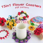 25+ Farm Animal Popping & Flower Coasters Crochet Bundle Pattern