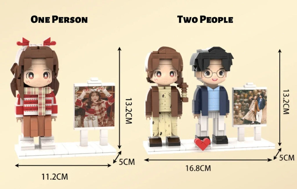 Custom Brick Figures from Your Photo - Easel Style