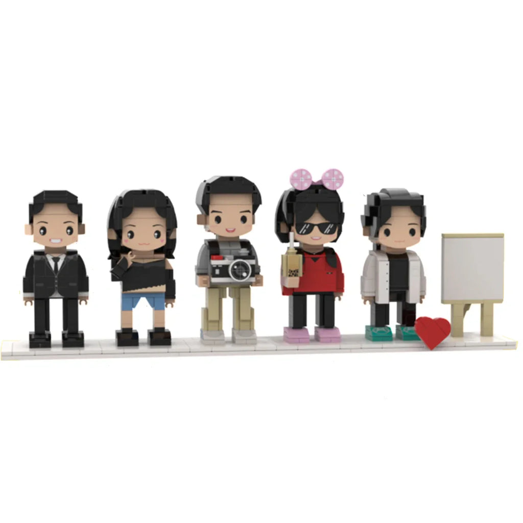 Custom Brick Figures from Your Photo - Easel Style
