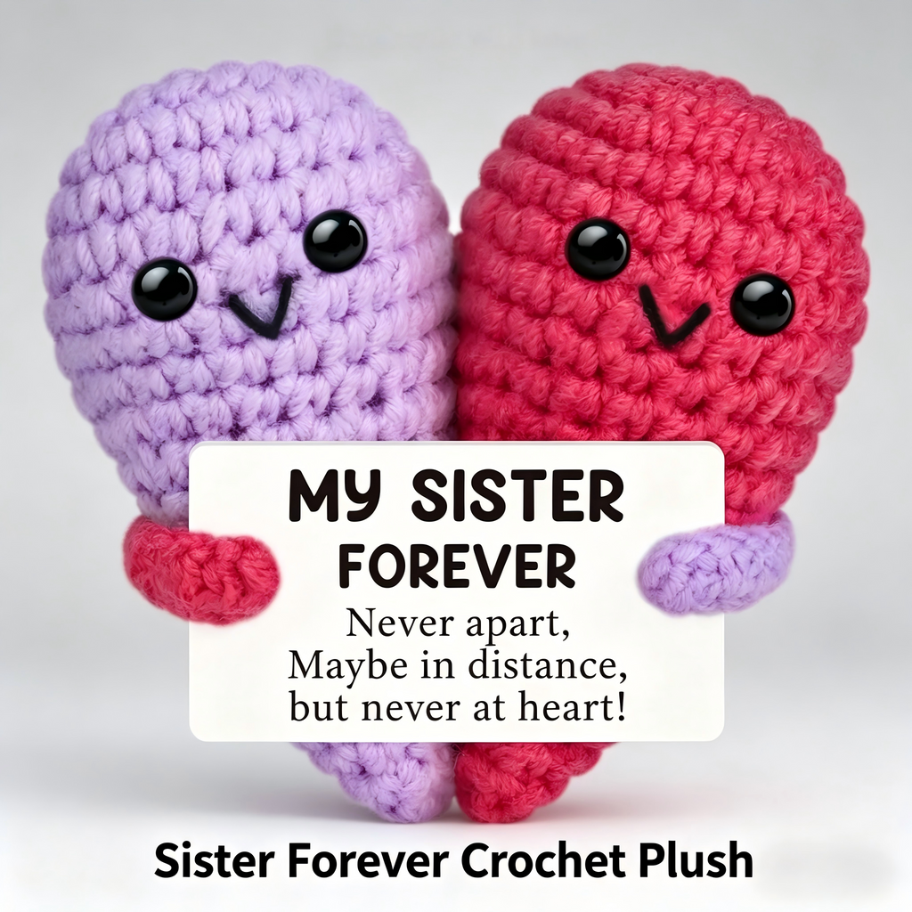 Handmade Crochet Pocket Hug Doll with Message Card - Emotional Support Gift
