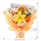 Crochet Lily Sunflower Rose Bouquet-Yellow