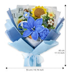 Crochet Lily Sunflower Rose Bouquet-Blue