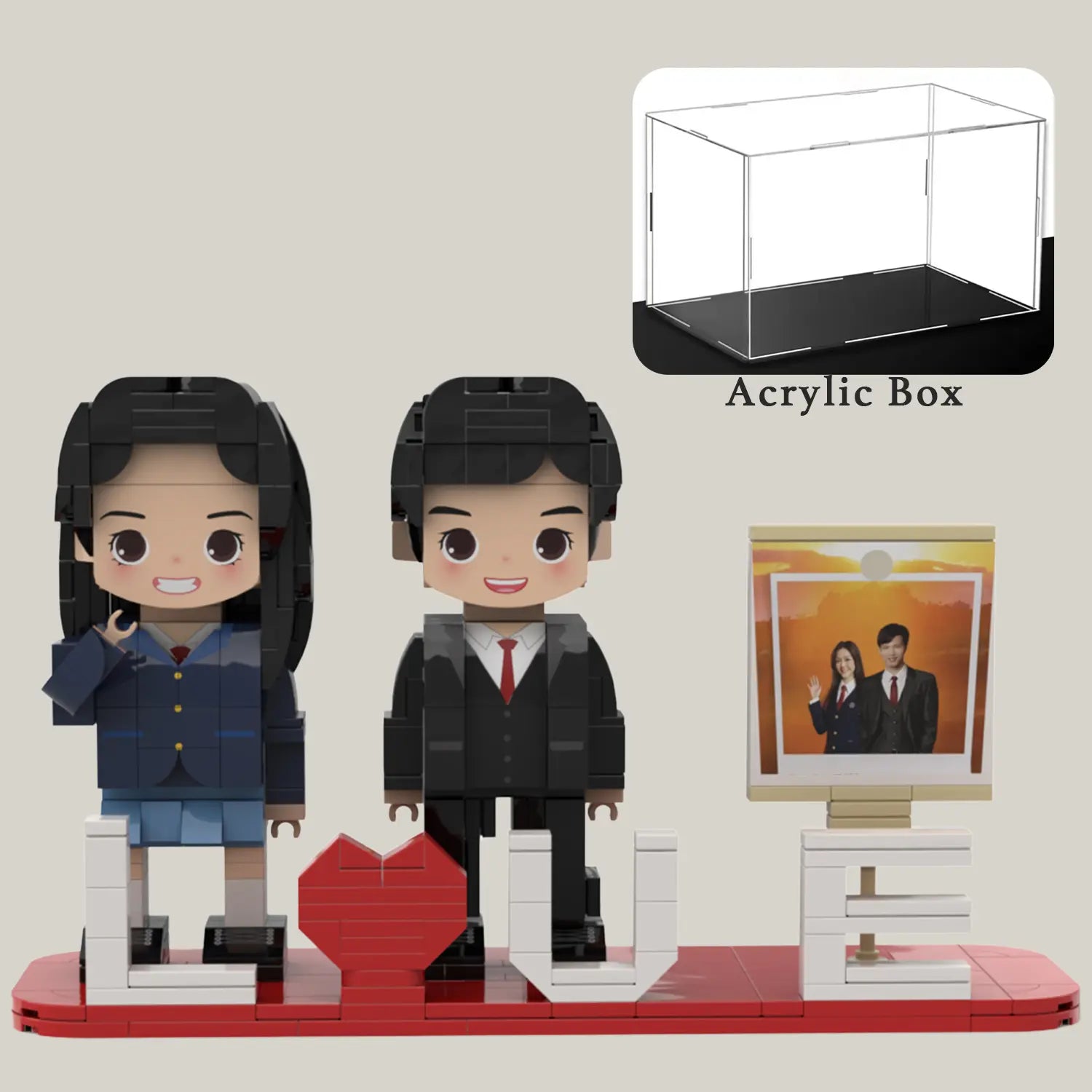 Custom Brick Figures for Couple from Your Photo - LOVE