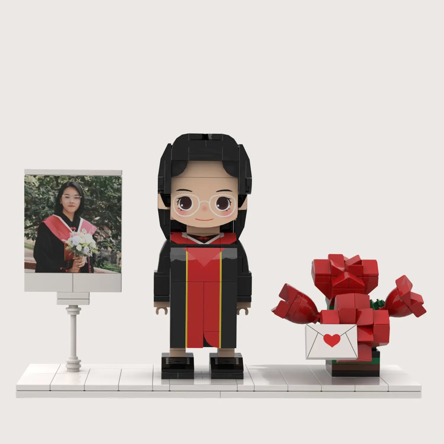 Custom Single-Person Brick Figure from Your Photo - Flower Style
