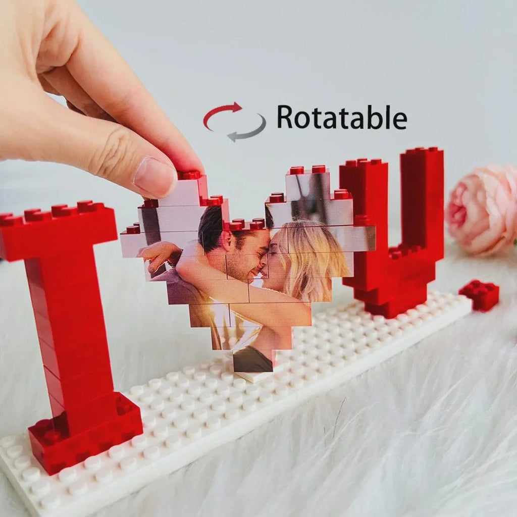 Custom Building Bricks with Your Photo - I LOVE U