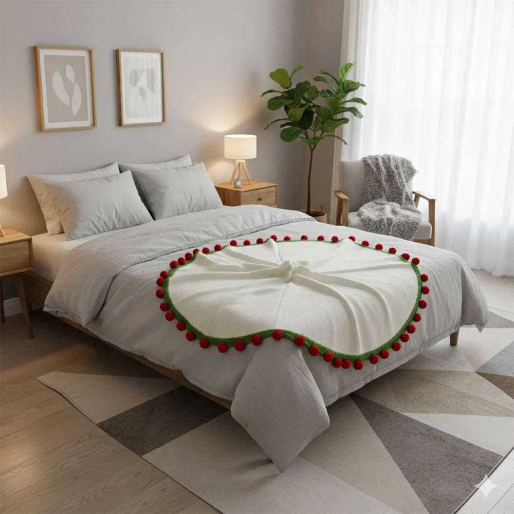 Cashmere Flower Blanket Gift Box Set - Red Rose