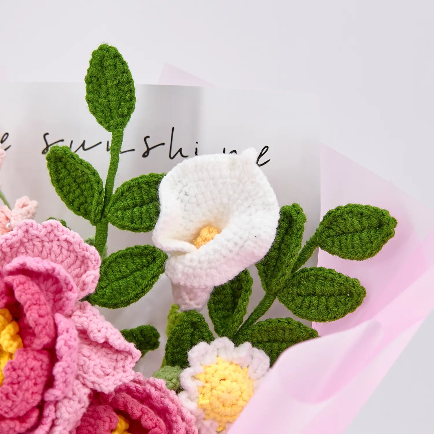 Crochet Peony Calla Lily Daisy Bouquet