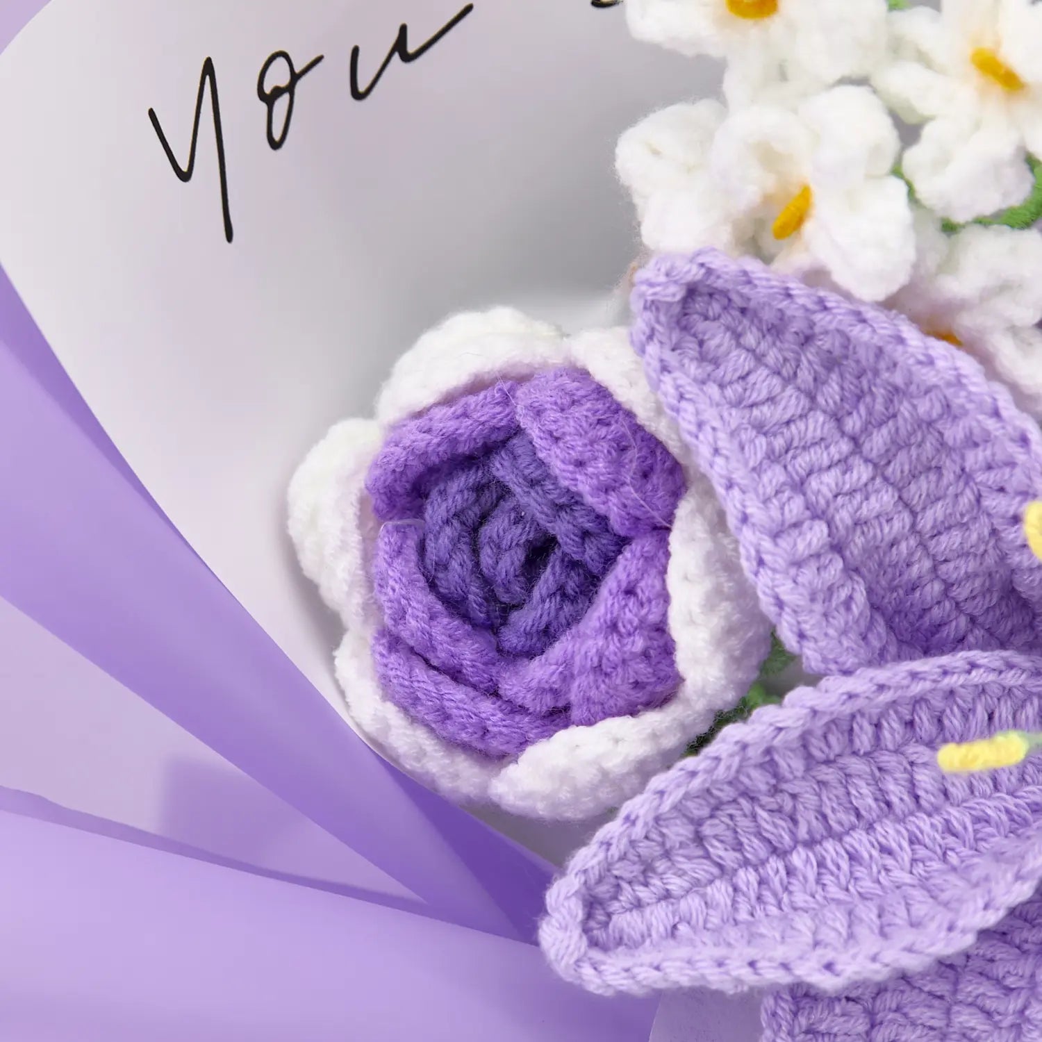 Crochet Purple Lily Rose Bouquet