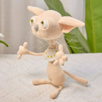 Handmade Poseable Wired Skeleton Sphynx Cat Doll