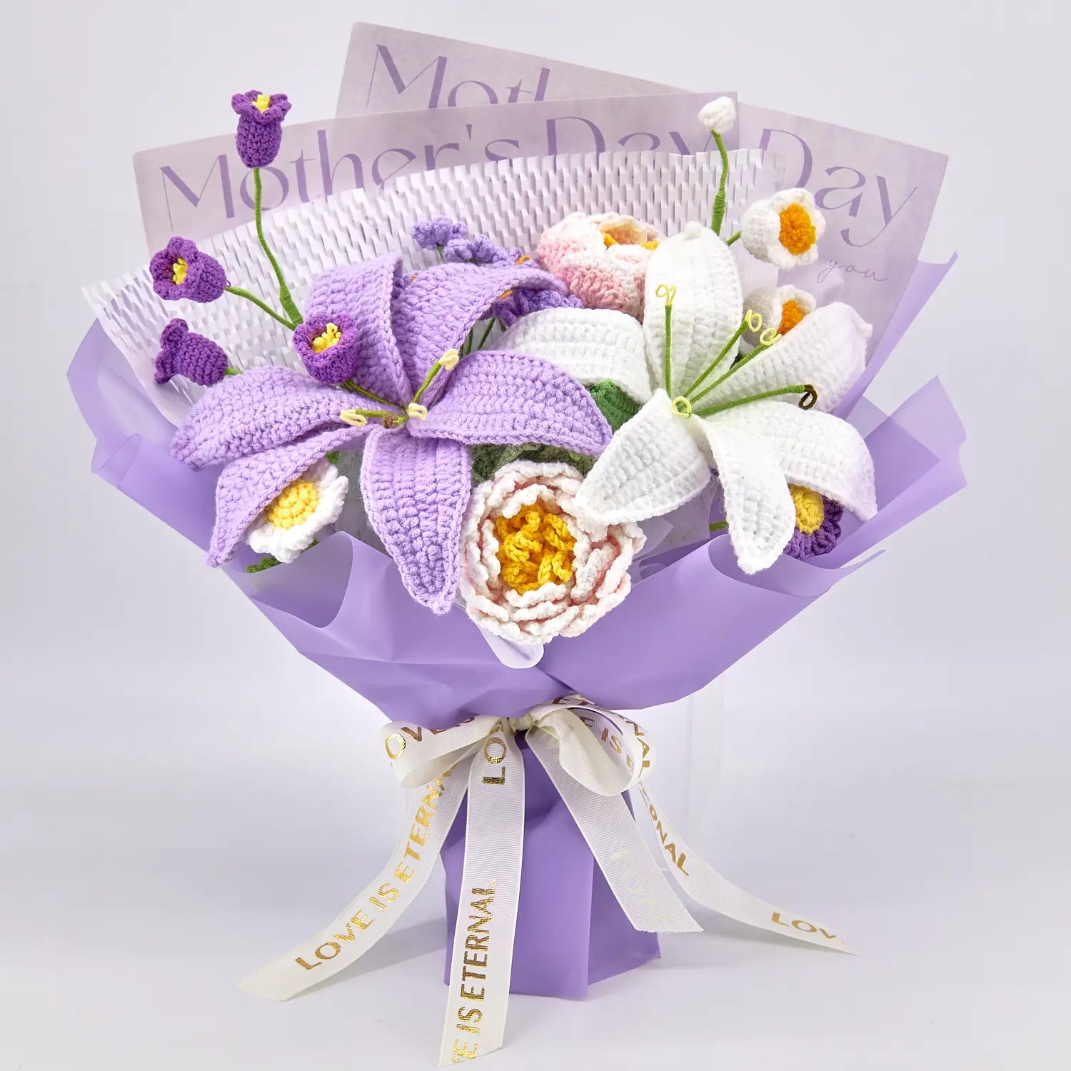 Crochet Lily & Peony Bouquet for Mother's Day