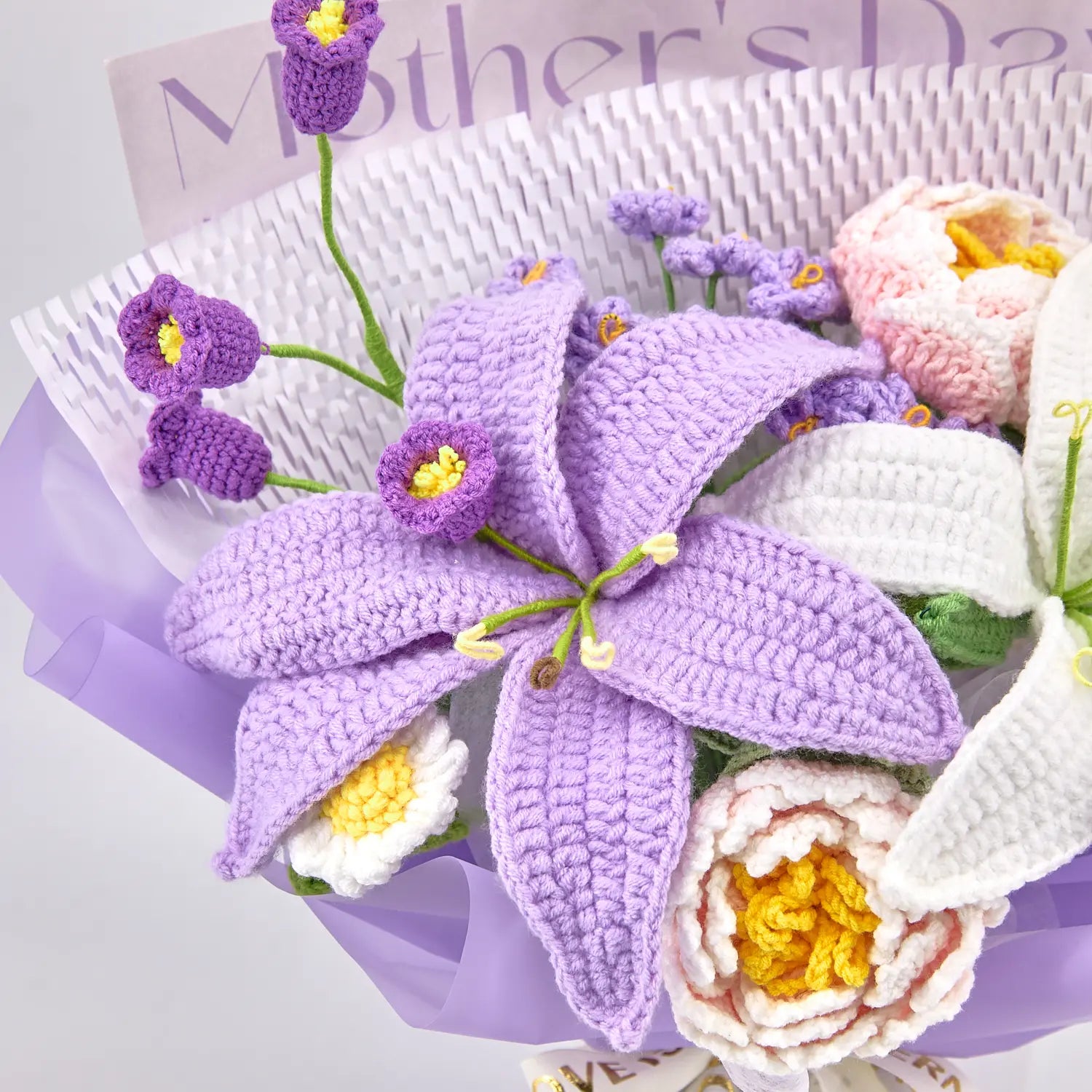 Crochet Lily & Peony Bouquet for Mother's Day