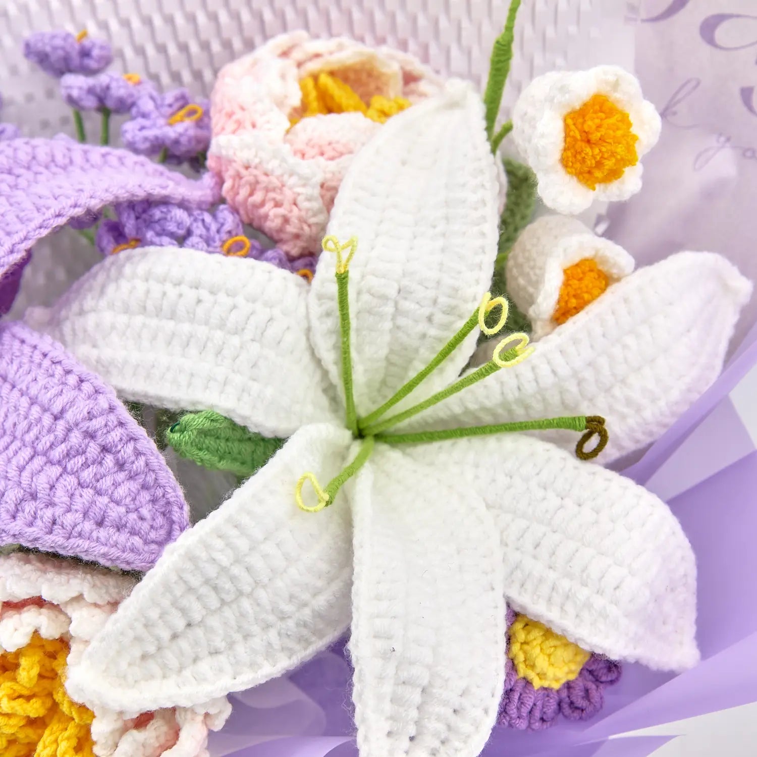 Crochet Lily & Peony Bouquet for Mother's Day