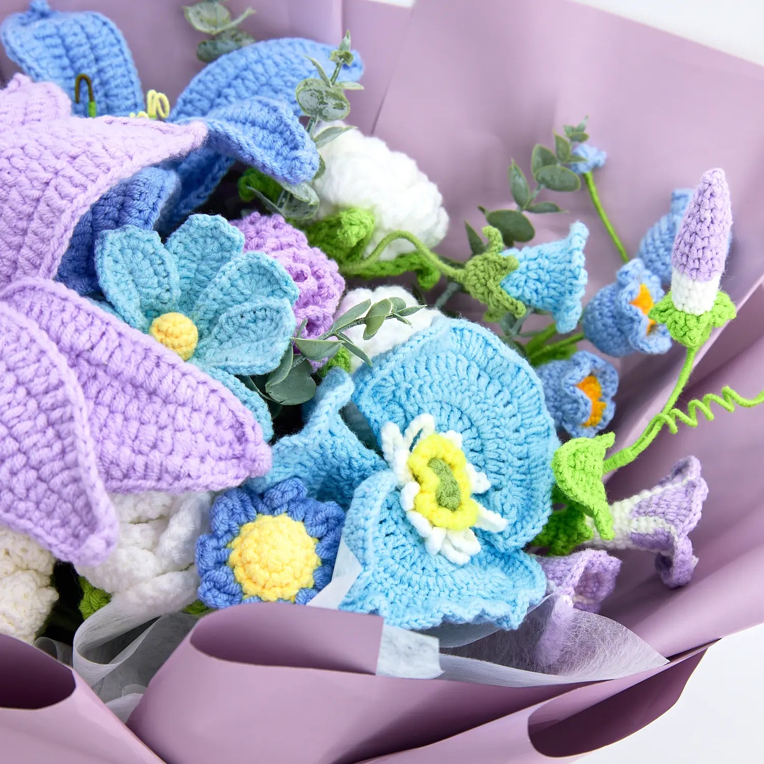 Big Mixed Purple Crochet Bouquet with Lily