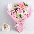 Pink Crochet Tulip Rose Bouquet